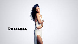 Rihanna In White Dress Wallpaper