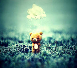 Rilakkuma Bear Under A Cloud Wallpaper