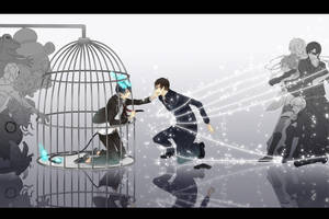 Rin In Cage Blue Exorcist Wallpaper
