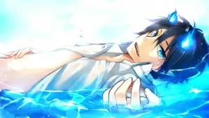 Rin In Water Blue Exorcist Wallpaper