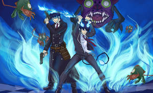 Rin Vs Demons Blue Exorcist Wallpaper