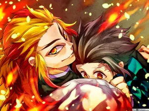 Ringoku And Tanjiro Akaza Wallpaper