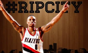 Rip City Basketball Player Pose Wallpaper