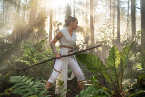 Rise Of Skywalker Rey At Forest Wallpaper