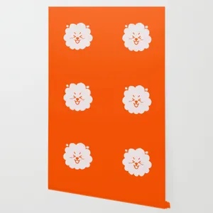 Rj Bt21 Pattern In Orange Wallpaper