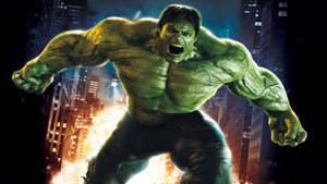 Roaring Hulk In Chaos Wallpaper