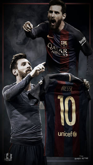 Roaring Messi Shirt Art Wallpaper