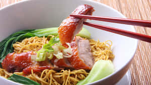 Roasted Duck Wonton Noodles Wallpaper