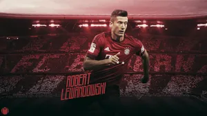 Robert Lewandowski Red Splash Art Wallpaper