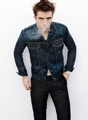 Robert Pattinson In Denim Wallpaper