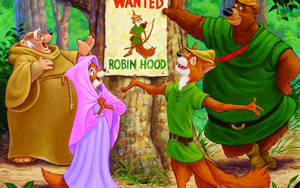 Robin Hood Cartoon Wanted Poster Wallpaper