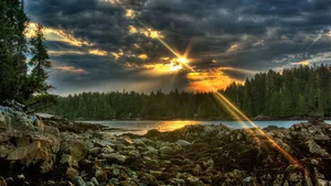 Rock River Nature Landscape Wallpaper