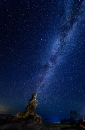 Rock Shooting Milky Way Wallpaper