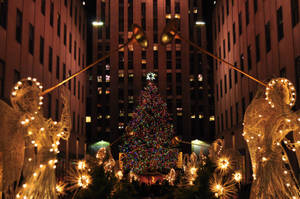 Rockefeller Center Angel Lights Wallpaper