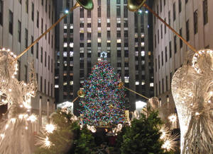 Rockefeller Center Chirstmas Night View Wallpaper