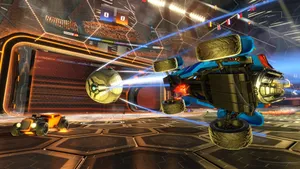 Rocket League Car Hitting Soccer Ball 1920x1080 Wallpaper