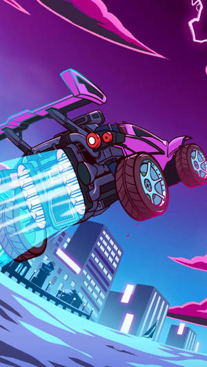 Rocket League Phone Flying Car Purple Aesthetic Wallpaper