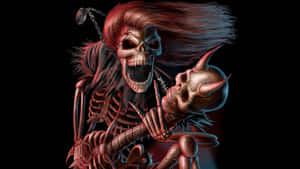 Rocking Skeleton Horror Art Wallpaper