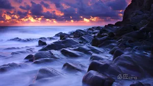 Rocks And Sunset Bing Background Wallpaper