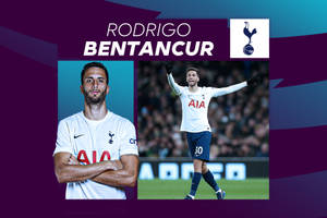 Rodrigo Bentancur Blue And Purple Collage Wallpaper