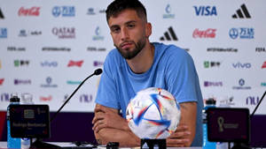 Rodrigo Bentancur During A Press Conference Wallpaper