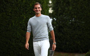 Roger Federer In Casual Wallpaper