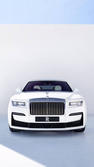 Rolls-royce 4k Ghost On White Aesthetic Wall Wallpaper