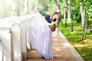 Romantic Bridal Kiss Wallpaper