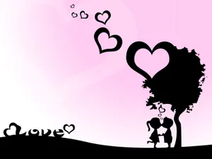 Romantic Couple Silhouette Wallpaper