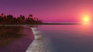 Romantic Purple And Pink Sunrise Nature Wallpaper