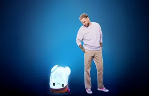 Rons Gone Wrong Adult Looking At Robot Wallpaper