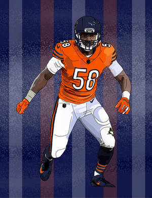 Roquan Smith Art Blue Orange Background Wallpaper