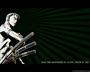 Roronoa Zoro Green Stripes Wallpaper
