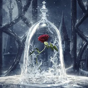 Rose Clear Vase Still Life Wallpaper