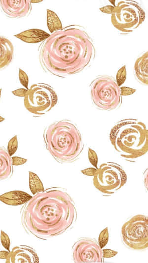Rose Flowers In Rose Gold Phone Wallpaper