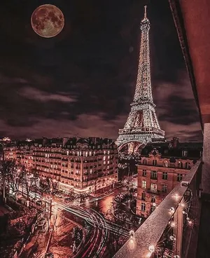 Rose Gold And Black Eiffel Tower Wallpaper