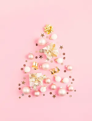 Rose Gold Christmas Tree Wallpaper