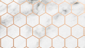 Rose Gold Connected Hexagons Wallpaper