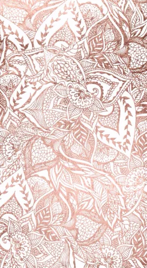 Rose Gold Phone Mandala Leaves Wallpaper
