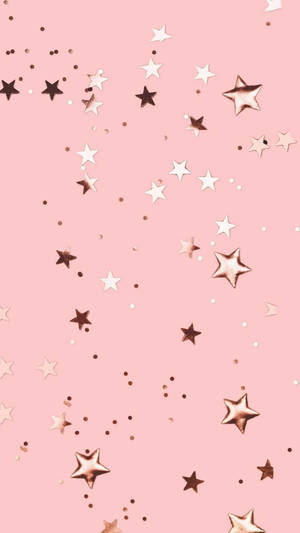 Rose Gold Stars And Circles Wallpaper