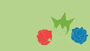 Roselia Green Background Outline Wallpaper