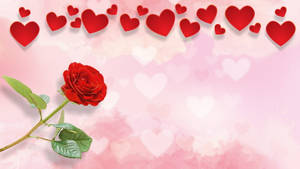 Roses And Hearts Background Design Wallpaper