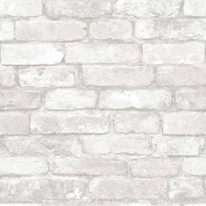 Rough White Brick Shabby Chic Wall Wallpaper