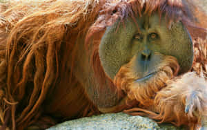 Round Flat Faced Orangutan Wallpaper