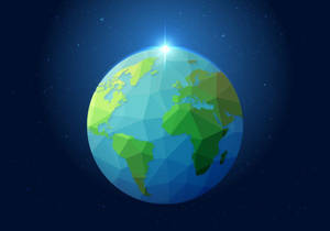 Round Low Poly Earth Wallpaper