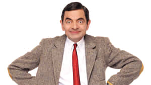 Rowan Atkinson Iconic Character Pose Wallpaper