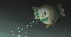 Rowlet Bullet Seed Flying Wallpaper