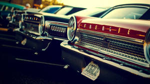Rows Of Classic Cars Wallpaper