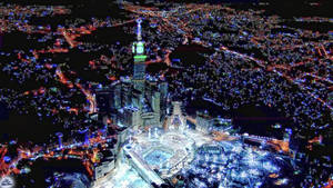 Royal Clock Tower Lights In Makkah Hd Wallpaper