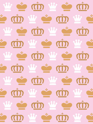 Royal Golden Crown Pattern Wallpaper